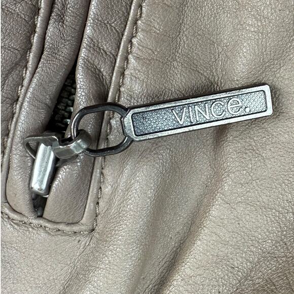 VINCE tan lamb leather jacket - Picture 13 of 16